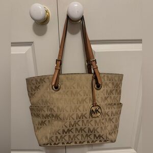 Michael Kors Signature Pattern Tan Tote Bag